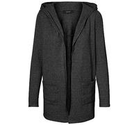 VERO MODA Cárdigan Female con Capucha Abierta, Gris Oscuro, XL