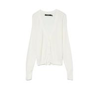 VERO MODA Cárdigan Suave Cárdigan de Punto Fino con Botones, Color:Blanco, Talla:S