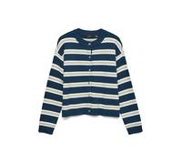 VERO MODA Cárdigan 'VMGOLD' azul denim / blanco L azul denim / blanco