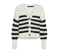 Vero Moda Vmlea Ls V-neck Cuff Cardigan Noos Cardigan, Cloud Dancer/Stripes:black, M Mujer