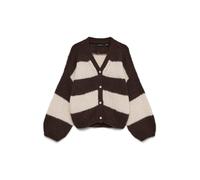VERO MODA Cárdigan 'VMMaybe' marrón oscuro / blanco XL EUR