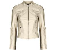 Vero Moda Cazadora de cuero VMFAVODONA COATED JACKET NOOS in Beige EU XS