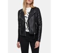 Vero Moda Cazadora de mujer de polipiel con cremallera. Negro 40 (L)