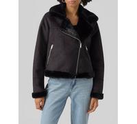 Vero Moda Cazadora de mujer de terciopelo con cremallera. Negro 38/M