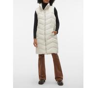 Vero Moda Chaleco midi acolchado de mujer. Blanco hielo 34 (XS)