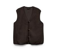 VERO MODA Chaleco tejido sherpa. Color chocolate