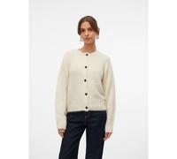 Chaqueta de botones con cuello redondo Mujer Talla S. Color Beige