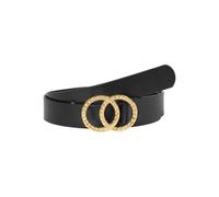 VERO MODA Cinturón sintético Vmditte Coated Belt Noos para mujer, Negro/Detalle: w. oro, 90 cm