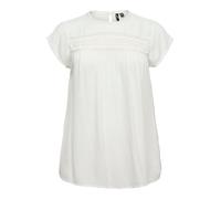 VERO MODA CURVE Vmdebbie Pleat S/L Top Wvn Ga Curve Noos Blusas, Blanco Nieve, 48 para Mujer