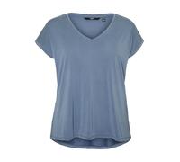 VERO MODA CURVE Vmfilli SS V-Neck tee Ga Curve Top, China Blue, XL para Mujer