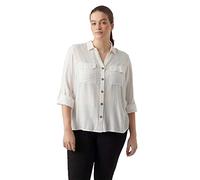 VERO MODA CURVE Vmbumpy L S Camiseta New Curve Noos Blusas, Blanco Nieve, 48 para Mujer