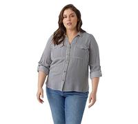 VERO MODA CURVE Vmbumpy L/S New Curve Noos - Blusa para Mujer, Blancanieves/Rayas: Tinta India, 50