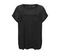 VERO MODA CURVE Vmcanne SS O-Neck Lace JRS Noos Cur Top, Negro, 44-46