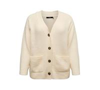 VERO MODA CURVE Vmcboom LS V-Neck Button Cardigan G Cur, Abedul, M para Mujer
