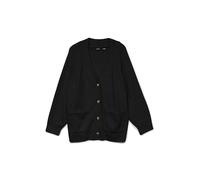 VERO MODA CURVE Vmcboom LS V-Neck Button Cardigan G Cur, Negro, L para Mujer