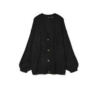 VERO MODA CURVE Vmclea LS V-Neck Cuff Cuff Cárdigan Cur - Talla Grande, Negro, L