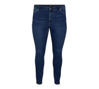 VERO MODA CURVE Vmcphia HR Skinny J Soft Vi3128 Cur Noos Pantalones Vaqueros, Dark Blue Denim, 46W x 32L para Mujer