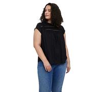 VERO MODA CURVE Vmdebbie Pleat S/L Top Wvn Ga Curve Noos Blusas, Schwarz, 46 para Mujer
