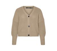 VERO MODA CURVE Vmlea LS Noos Cur-Cárdigan con Cuello en V Suéter, Nomad, XL para Mujer