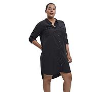 VERO MODA CURVE Vmsila LS Vestido Corto Mix Ga Curve Noos Vaquero, Negro, 54 para Mujer