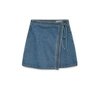 VERO MODA Vmliza Mr Short Denim Wrap Skirt Ga Noos, Medio De Mezclilla Azul, M