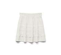 VERO MODA Falda de Mujer con Cintura elástica y Capas de Volantes, Color:Blanco, Talla:XS