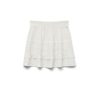 VERO MODA Falda de Mujer con Cintura elástica y Capas de Volantes, Color:Blanco, Talla:XL