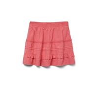 Vero Moda Falda de Mujer con Cintura elástica y Volantes, Coral, S