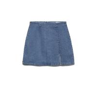 Vero Moda Falda Vaquera con Cremallera y Corte Recto para Mujer, Medio De Mezclilla Azul, S
