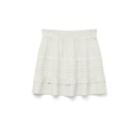 VERO MODA Falda de Mujer con Cintura elástica y Capas de Volantes, Color:Blanco, Talla:XS