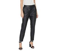 VERO MODA Faux Leather Trousers VMEVA Mid Waist Trousers Black L 32 Black