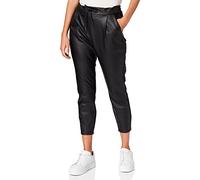 Vero Moda Faux Leather Trousers VMEVA Mid Waist Trousers Black M 32 Black