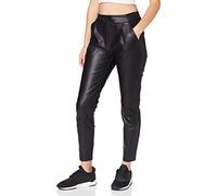 VERO MODA Faux Leather Trousers VMEVA Mid Waist Trousers Black S 34 Black