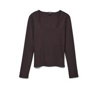 Vero Moda Female Vmmillion LS Square Neck Top Jrs Noos, Pastel de Chocolate, S Mujeres