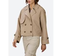 Vero Moda Gabardina corta de mujer con bolsillos. Marrón claro 40/L