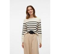 Vero Moda Jersey VMSABA a rayas, cuello redondo de mujer, Negro, Talla S