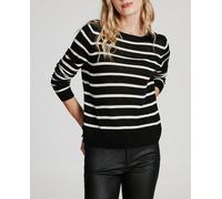 Vero Moda Jersey a rayas de mujer manga larga con cuello redondo. Negro 34/XS