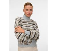 VERO MODA Jersey de cuello alto a rayas. Color gris