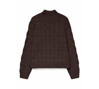 VERO MODA Jersey de cuello alto de punto de cable. Color Chocolate