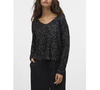 Vero Moda Jersey de mujer de punto fino con lentejuelas. Negro 34 (XS)
