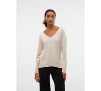 VERO MODA Jersey de punto fino, cuello de pico. Color beige