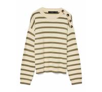 Vero Moda VMSABA LS O-NECK BUTTON PULLOVER GA NOOS XS Blanco