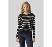 VERO MODA Jersey estilo marinero de punto fino. Color negro rayas blanco