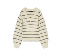 VERO MODA Jersey 'VMAWESOME' crema / gris oscuro / negro S crema / gris oscuro / negro