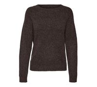 VERO MODA Vmdoffy LS O-Neck Blouse Ga Noos Suéter, Tarta de Chocolate/Detalle: W. Black Melange, S para Mujer
