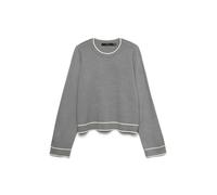 VERO MODA Jersey 'VMGold' gris / blanco L gris / blanco