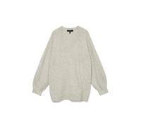 VERO MODA Vmleaf LS Long V-Neck Jersey Ent Punto, Gris Claro, M para Mujer