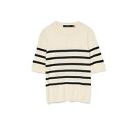 VERO MODA VMSABA GA Noos - Jersey de Cuello Redondo Liso SS, Abeduro/Rayas: Negro, L