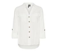 VERO MODA L/S Shirt Vmbumpy L S Camiseta New Wvn Ga Noos, Blanco Nieve Mujeres