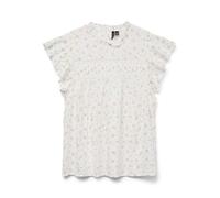 VERO MODA Mujer Mujer Blusa Camisa Vmtrine SL Encaje Top WVN Ga Noos, Blanco Nieve., L
